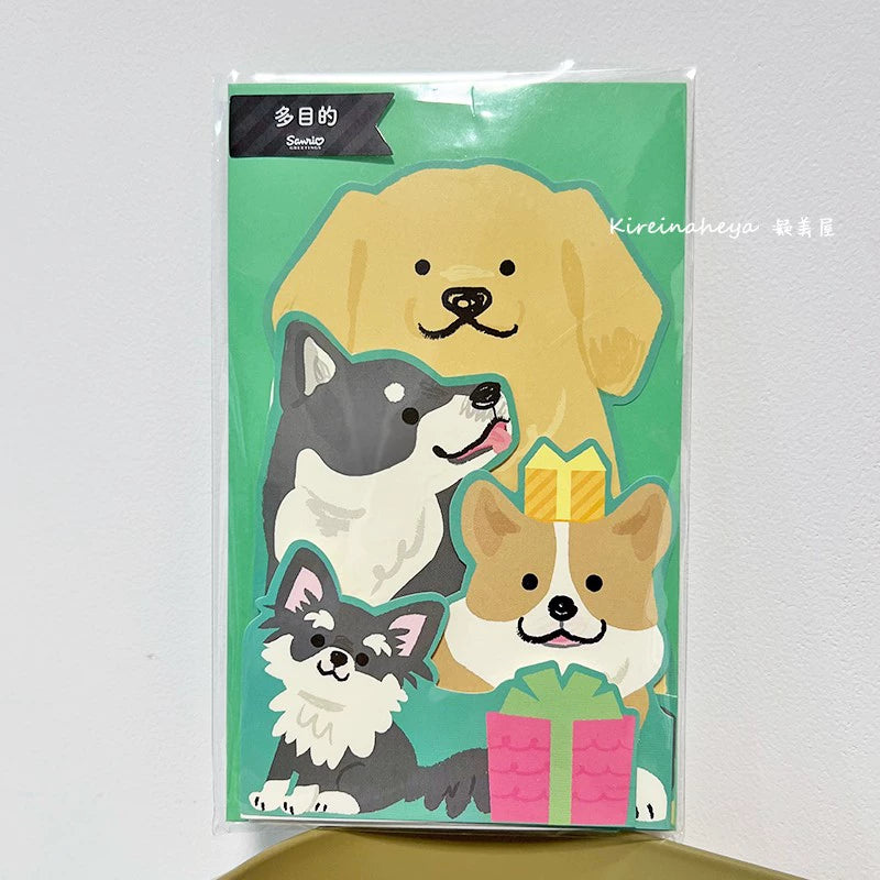 Dog Cat 3D Greeting Card Japan Creative Decoration Card Carton Cat Birthday Gift Girlfriend ins Cute Blessing Card
