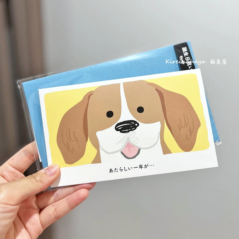 Dog Cat 3D Greeting Card Japan Creative Decoration Card Carton Cat Birthday Gift Girlfriend ins Cute Blessing Card