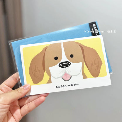 Dog Cat 3D Greeting Card Japan Creative Decoration Card Carton Cat Birthday Gift Girlfriend ins Cute Blessing Card