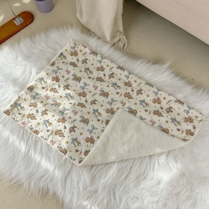 Pet Blanket With Pillow Dog and Cat Printed Nest Mat Dog and Cat Sleeping Pillow Quilt Warm mat for puppy