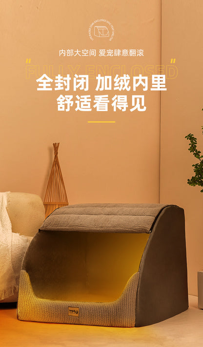 New Kennel Warm Winter Medium Large Dog Golden Retriever Removable and Washable Closed Bed Room  Villa Cat Nest Pet Supplies