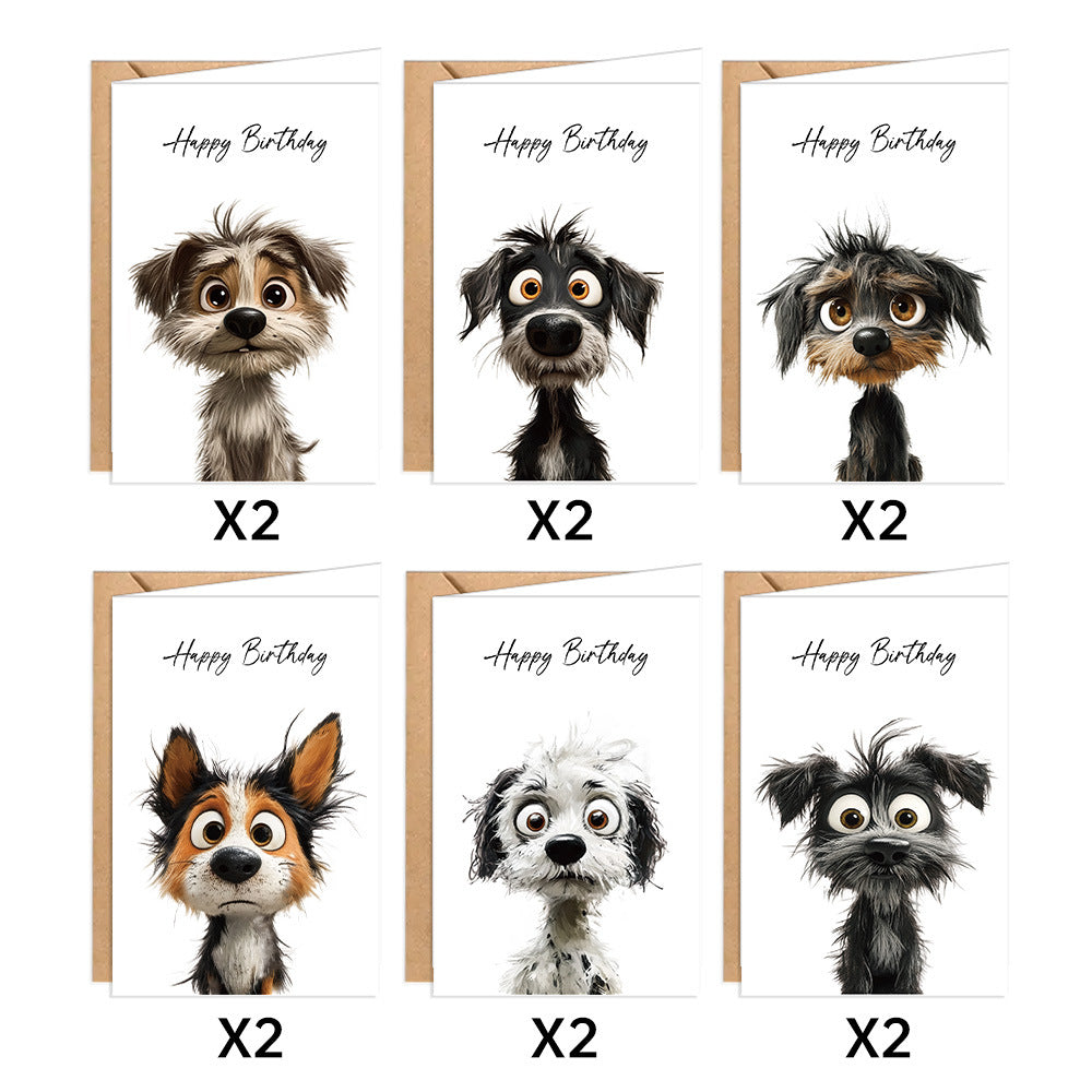 12-Pack Assorted Dog Birthday Greeting Cards with Envelopes - Unique Canine Designs for Friends, Festive Holiday Celebrations