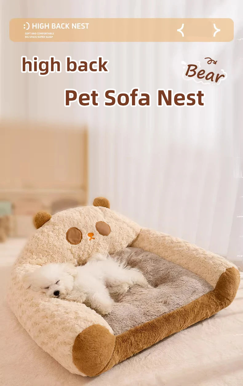 HOOPET Modern Plush Pet Kennel Sofa,Thick Plush Dog Kennel,Cat Kennel,Comfortable Warm Pet Sleeping Bed,Luxury Pet Home