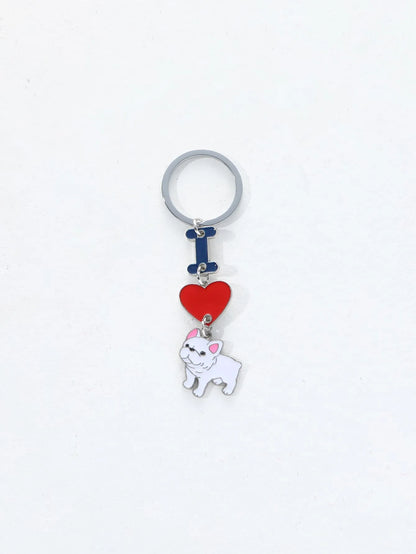 Pet dog car keychain pendant creative metal accessories key ring holiday gifts