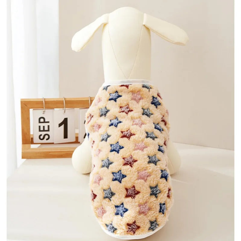 Flannel Dog Clothes Pet Clothes for Small Medium Dogs Soft Puppy Vest Cute Paw Print Chihuahua Coat Yorkshire Vest Pet Costume