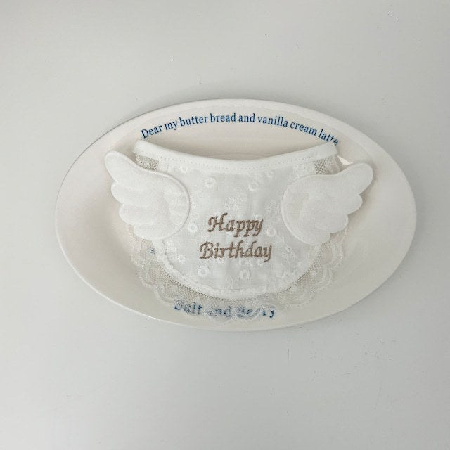 Cute Wing Dog Birthday Party Bib Pet Cat Saliva Towel Bib Teddy Pet Decoration Dog Triangle Scarf Pet Supplies Cat Accessories