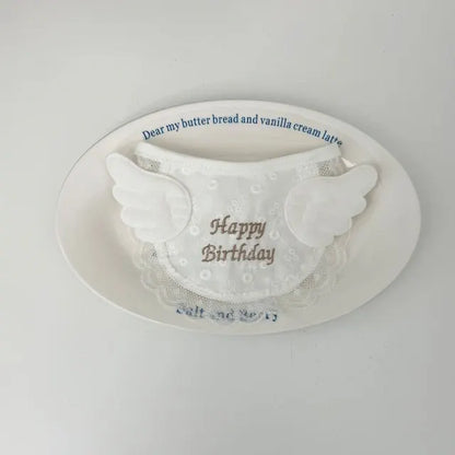 Cute Wing Dog Birthday Party Bib Pet Cat Saliva Towel Bib Teddy Pet Decoration Dog Triangle Scarf Pet Supplies Cat Accessories
