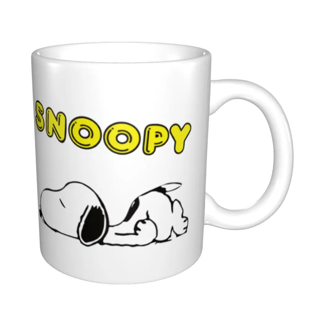 Manga Snoopy Woodstock Cartoon Dog Coffee Mug DIY Customized Ceramic Tea Milk Mug