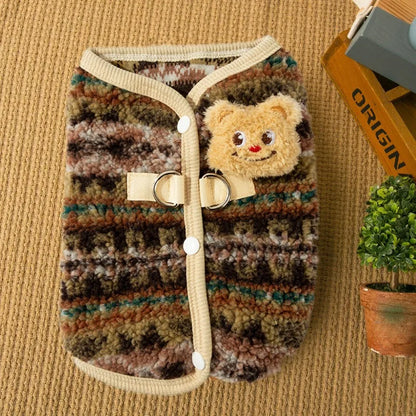 Fleece Dog Coat Puppy Winter Clothes Thin Cardigan Vest Chihuahua Bichon Costume Plush Warm Dog Coat Jacket Luxury Dog Clothing