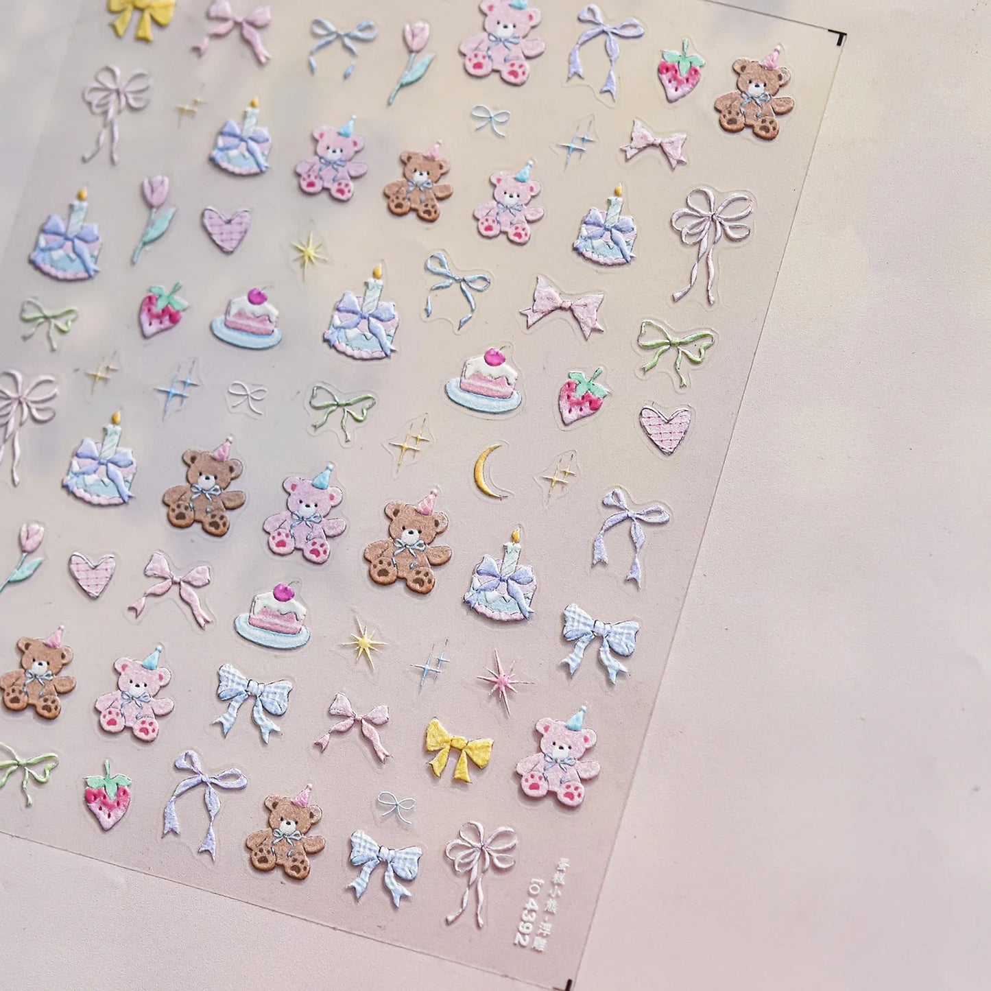 Colorful Balloon Cute Puppy Flower Cherry Bowknot Love Happy Dog Animal Self Adhesive Nail Art Sticker Decoration Manicure Decal