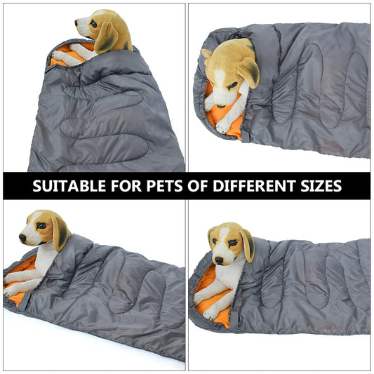 Dog Sleeping Bag Winter Warm Portable Foldable Outdoor Dog Blanket Polar Fleece Travel Pet Bed Pet Sleeping Bag