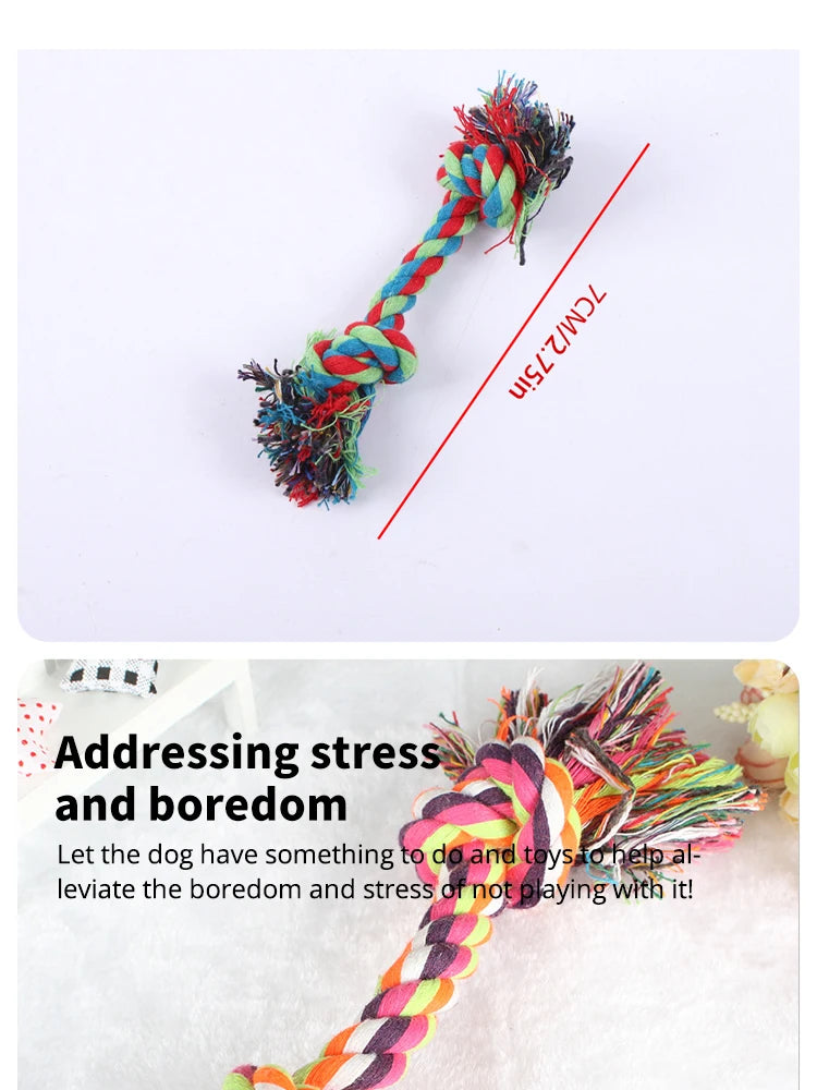 Dog Toy Pet Molar Bite-resistant Cotton Rope Knot for Small Dog Puppy Relieving Stuffy Cleaning Teeth Pet Chew Toys