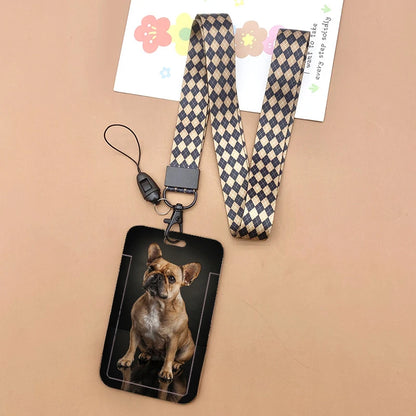 Cat and dog pattern Bank Credit ID Card Student Bus Card Holders Storage Protective Shell Pendant