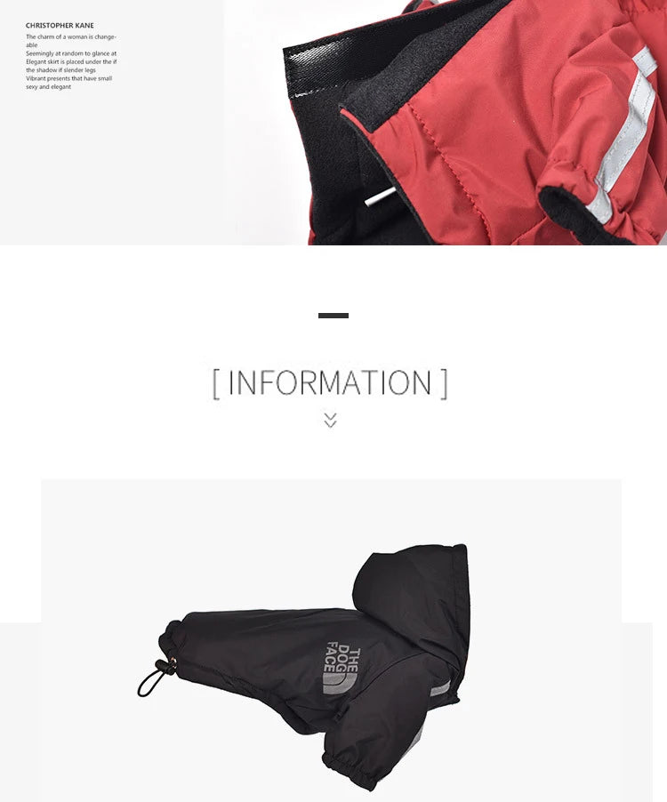 the REFLECTIVE ROVER JACKET - Reflective Pet Clothes, Autumn/Winter Pet Dog Waterproof Warm Coat, Cotton Hooded Jacket, The Dog Face Small Dog Clothes