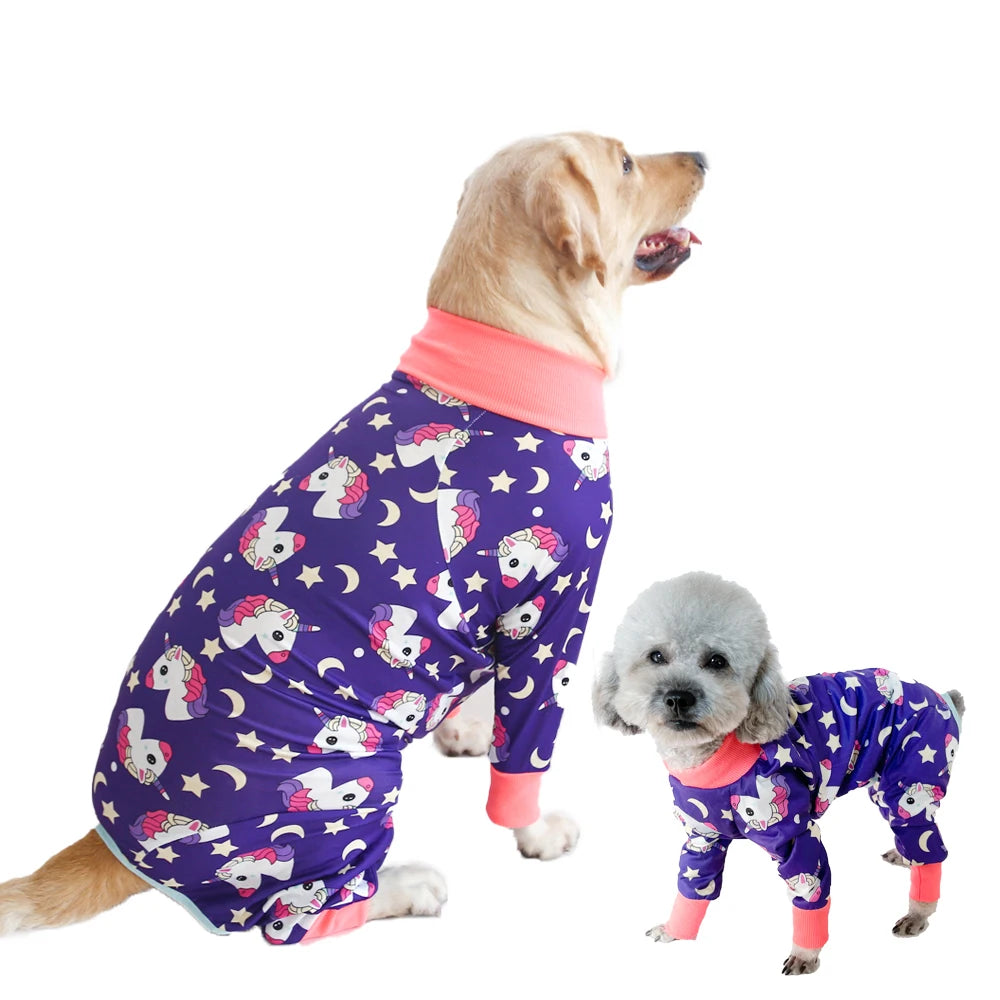 2024 New Halloween Prints Dog Four-legged Suit for Large Medium Bodysuit Dogs Pajamas PJS Full Body for Shedding Prevent Licking