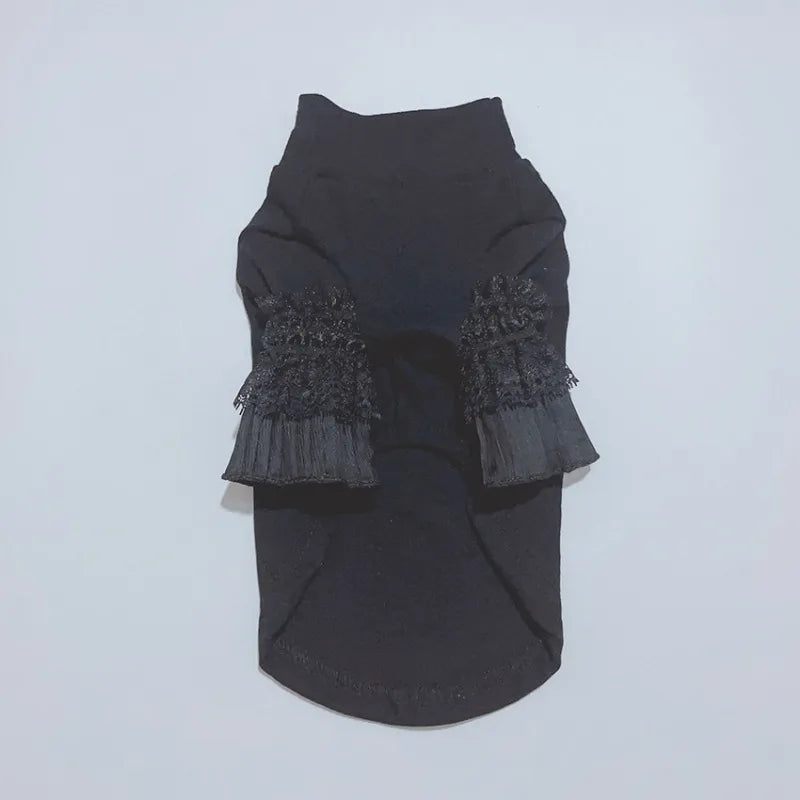 Dog Pure White Bottoming Shirt Pet Clothes White Puppy Cat Teddy Spring Autumn New Bottoming Shirt Girl Dog Shirts Dog Cloths