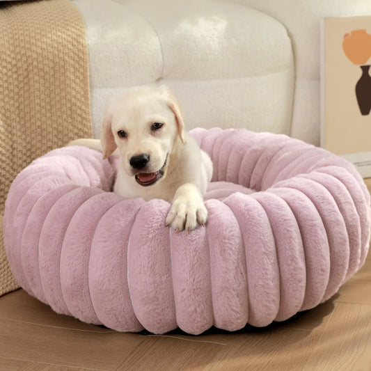 Home Plush Pet Nest Winter Cat Dog Bed Warm Detachable and Washable Round Cat Nest Pet Bed Seasonal Universal Decoration