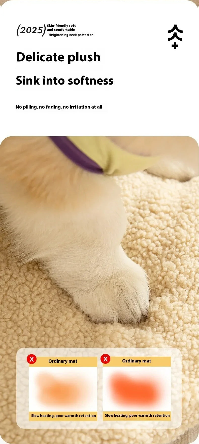 Four Seasons Dog Cat Bed Orthopedic Memory Foam Machine Washable Removable Cover All Season Comfort Mat for Small Medium Large