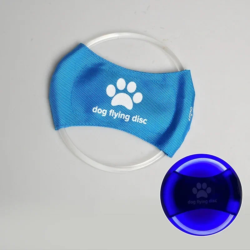 Dog Toy LED Glowing Rechargeable Disc Flying Toys with 3 Light Modes Pet Interactive Toys Training Throwing Dog Accessories