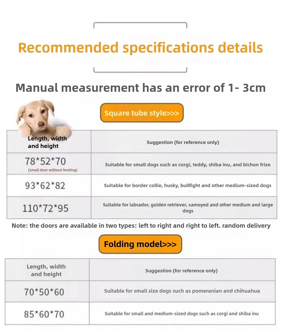 the BOLD & the BEAUTIFUL - Dog Indoor with Toilet Separation, Bold Pet Cage, Golden Retriever/Labrador Household Dog Cage, Playpen Dog Cage Medium/Large