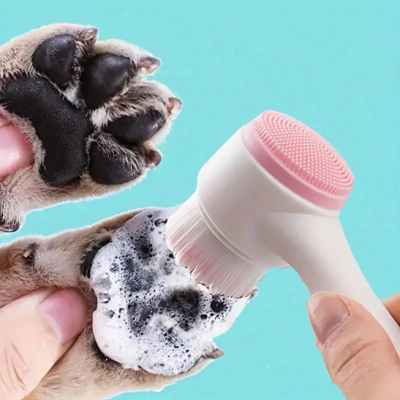 Silicone Pet Paw Cleaner & Massage Brush - Dual-Sided Dog Grooming Tools for Healthy Coats and Claws