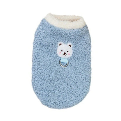 Winter Warm Dog Clothes with D-ring Plush Dog Coat for Small Medium Dogs Soft Puppy Clothes Chihuahua Yorkie Clothing Pet Supply