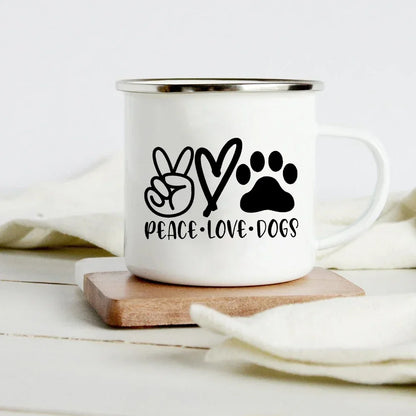 Funny Dachshund Print Creative Enamel Mug Coffee Wine Mugs Cartoon Dogs Paw Party Drink Beer Juice Milk Cups Gifts for Lover Dog
