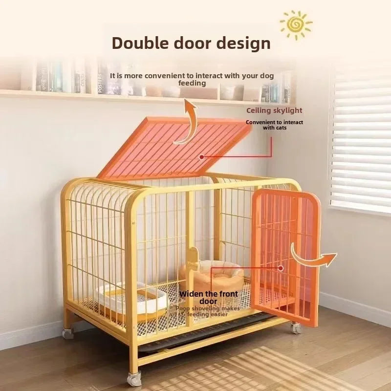 the BOLD & the BEAUTIFUL - Dog Indoor with Toilet Separation, Bold Pet Cage, Golden Retriever/Labrador Household Dog Cage, Playpen Dog Cage Medium/Large