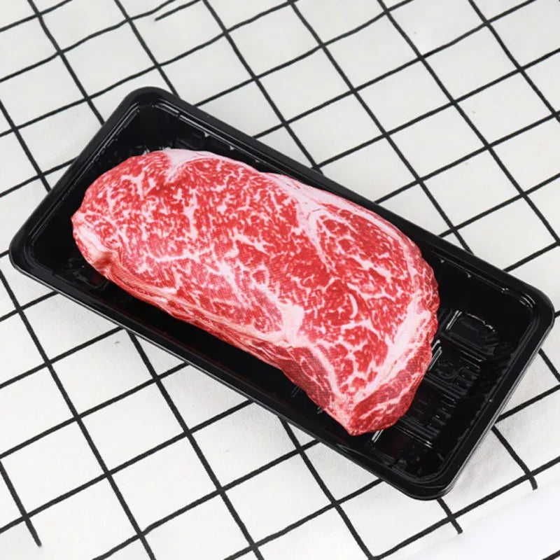 the MEATYMUNCH SQUEAKY - Simulation Steak Pet Chew Sound Dog Toy for Dogs, Bite Resistant Squeaky Puppy/Cat Toys, Pets Products