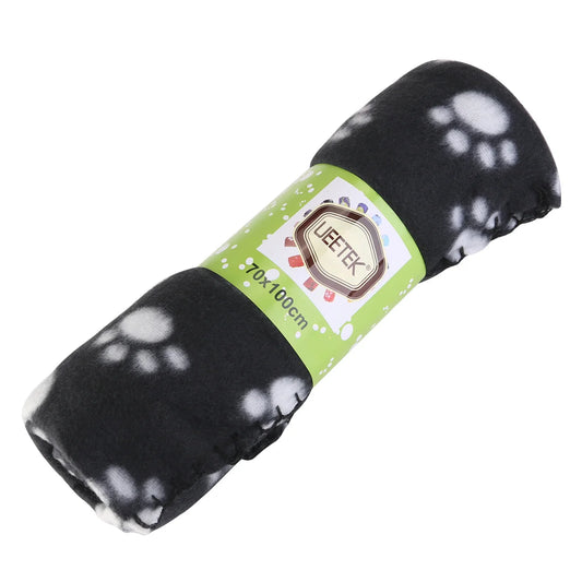 Double Sided Fleece Pet Blanket Black 100x70cm Soft for Dog Cat Bed Cushion Floor Seat Cover Pet Bed Mat