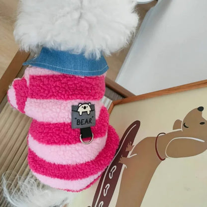 Winter Dog Coat Thick Warm Fleece Dog Jacket Pet Hooded Sweatshirt Chihuahua Bichon Dachshund Dog Clothes Kitten Puppy Overalls