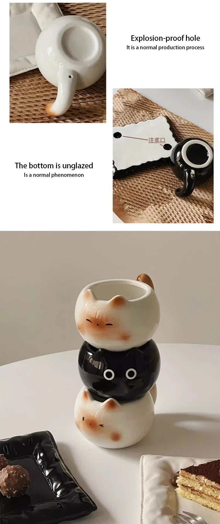 Cute Ceramic Cup Creative Siamese Cat Shaped Mug Coffee Cups Office Milk Cup Household Drinking Utensil Funny Birthday Gift