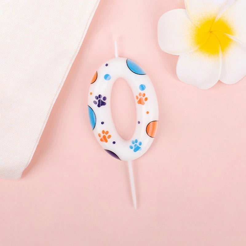 Cute Puppy Paw Print Number Birthday Candles, Suitable For Cake Decorations, Birthday Celebrations, Anniversary Commemorations