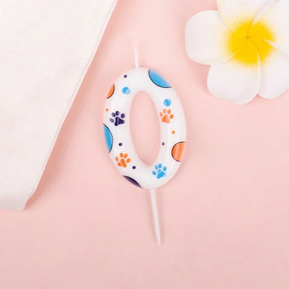 Cute Puppy Paw Print Number Birthday Candles, Suitable For Cake Decorations, Birthday Celebrations, Anniversary Commemorations