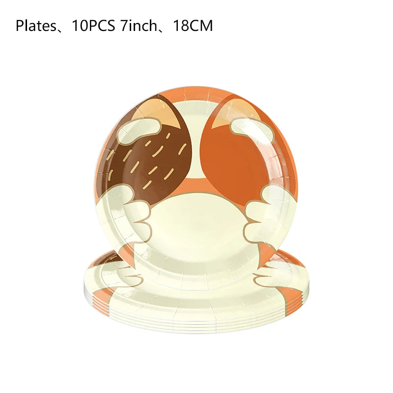 Cute Family Dog Birthday Party Decoration Disposable Plates Cups Banner Cake Stand Backdrop Balloons Set Toy Kids Party Supplies