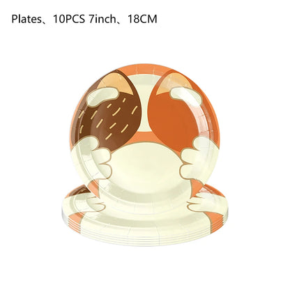 Cute Family Dog Birthday Party Decoration Disposable Plates Cups Banner Cake Stand Backdrop Balloons Set Toy Kids Party Supplies