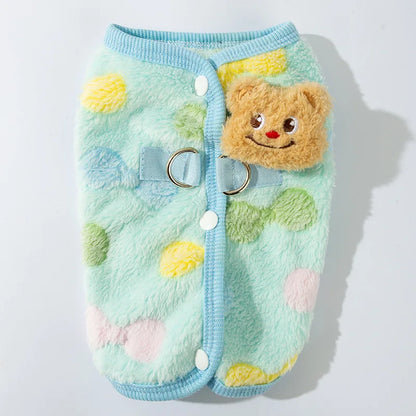 Fleece Dog Coat Puppy Winter Clothes Thin Cardigan Vest Chihuahua Bichon Costume Plush Warm Dog Coat Jacket Luxury Dog Clothing