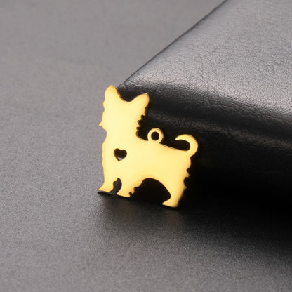 5 pieces/batch Cute Sausage Dog Wolf Pendant Stainless Steel DIY Earrings Bracelet Jewelry Fashion Jewelry Making