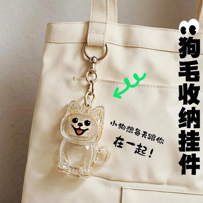 Dog Hair Storage Cute Pendant Keychain Bag Pendant Couple Car Key Chains Jewelry Souvenir Collection Gift Decoration Accessories