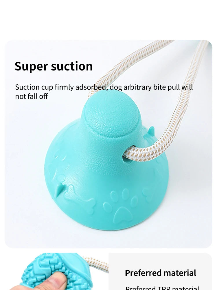 Dog Toys TPR Ball Teeth Grinding Cleaning Teeth Pet Play Suction Cup Elastic Pull Rope Chew Toy Dog Supplies