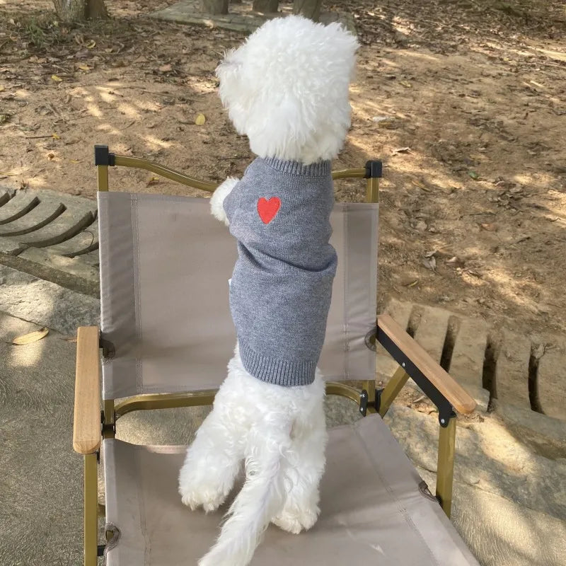 the LOVE SWEATER - 1PC Pet Clothing Spring and Autumn Dog Warm Hoodie, Love Sweater Suitable for Small and Medium Sized Dogs/Cats Pet