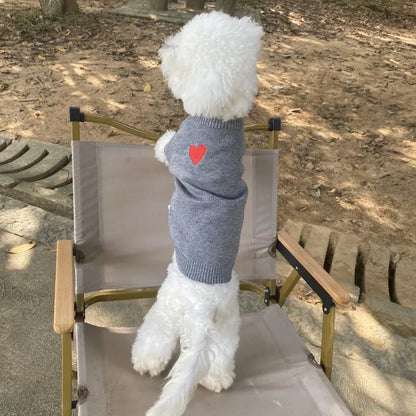 the LOVE SWEATER - 1PC Pet Clothing Spring and Autumn Dog Warm Hoodie, Love Sweater Suitable for Small and Medium Sized Dogs/Cats Pet