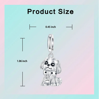925 Sterling Silver Girl Holding Dog Charms Beads Fit Original 925 Bracelet Making Gift for Woman Jewelry Diy Fashion Pendant