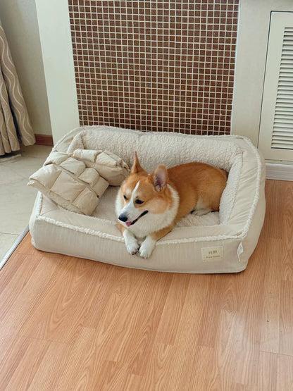 Winter Warm Dog Kennel High Elasticity Sponge Dog Beds Removable Washable Cat/Dog Sofa for Medium-sized Dogs Pet Supplies