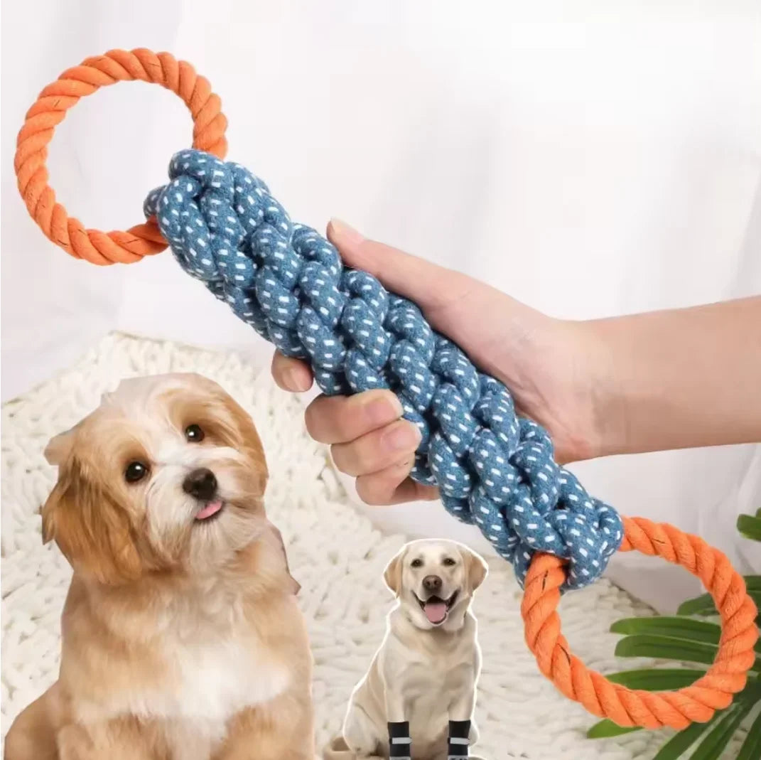 Hand woven pet dog toys for teeth cleaning and chewing pleasure Biting rope dog toys are sturdy bite resistant stress relieving