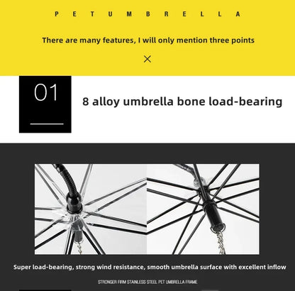 the DRIZZLEDEFENDER PET GEAR - New Transparent Pet Umbrella, Well Made Detachable Adjustable Rainy Day Outdoor Dog Walking Leash for Small Dogs, Pet Supplies