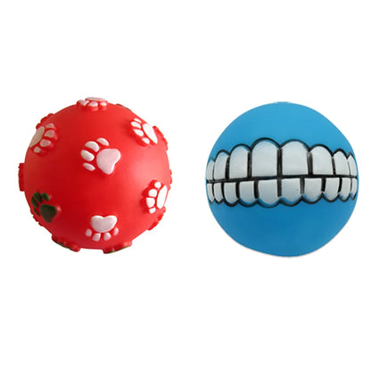 Diameter 6cm Pet Dog Ball Toys with Squeak for Small Dogs French Bulldog Chihuahua Bite Resistant Puppy Chew Toys Pet Supplies