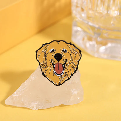 Cute Golden Retriever Border Collie Beagle Collie Enamel Pin Cartoon Pet Dog Animal Brooch Lapel Badge Jewelry Gifts For Friends