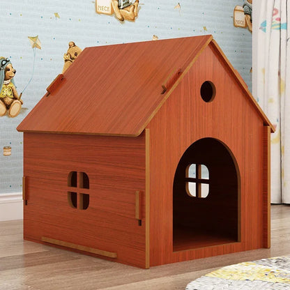 the RED BARN DOGHOUSE - Top Cover Doghouse, Outside Easy Installed Winter Gate Door Window External Entrance Nest, Home Pets Products