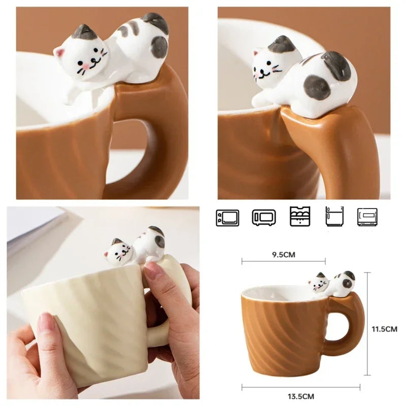 Ceramic Mug Creative Cartoon Cat Cute Cup Children's Milk Breakfast Home Office Coffee Mug Gift Frends Drinkware Tea Cup